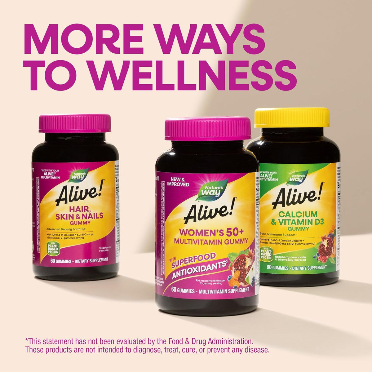 Nature's Way Alive! Multivitamínico Gummy – Vitamina A (acetato de retinilo): Contribuye al mantenimiento de la – Image 7