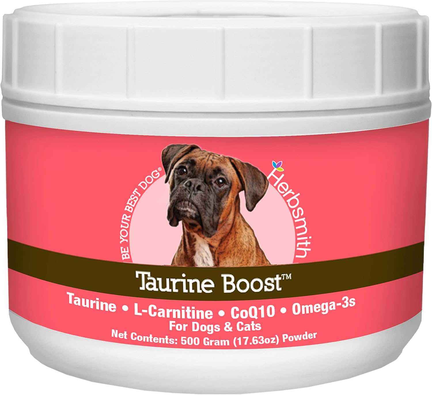 Herbsmith Taurine Boost - Suplemento de taurina para perros y gatos con CoQ10 y L-carnitina - 500 g