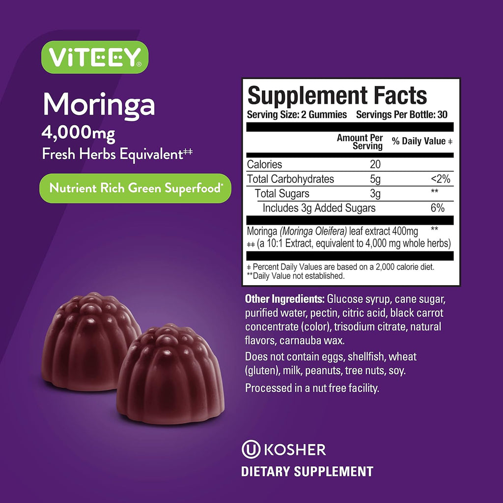 Viteey Moringa Gummies - 4000mg (Extracto 10:1) - 60 Gominolas