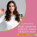 100% Pure Hair Skin and Nails Vitamins - Biotina para Mujeres y Hombres, 78,1119 mcg, 1 Mes de Suministro
