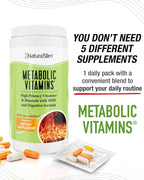 NaturalSlim Metabolic Vitamins, Multivitamin for Women & Men, Supports Energy, Metabolism & Nutrient Absorption with Digestive Enzymes, B-Complex & Niacin – 2 Pack