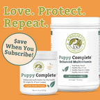 Wholistic Pet Organics Puppy Complete - Multivitamínico en polvo para cachorros (45 dosis)
