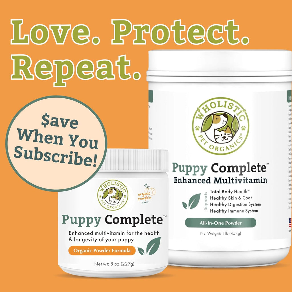 Vitaminas para Cachorros Wholistic Pet Organics - Polvo Multivitamínico - 22 Dosis