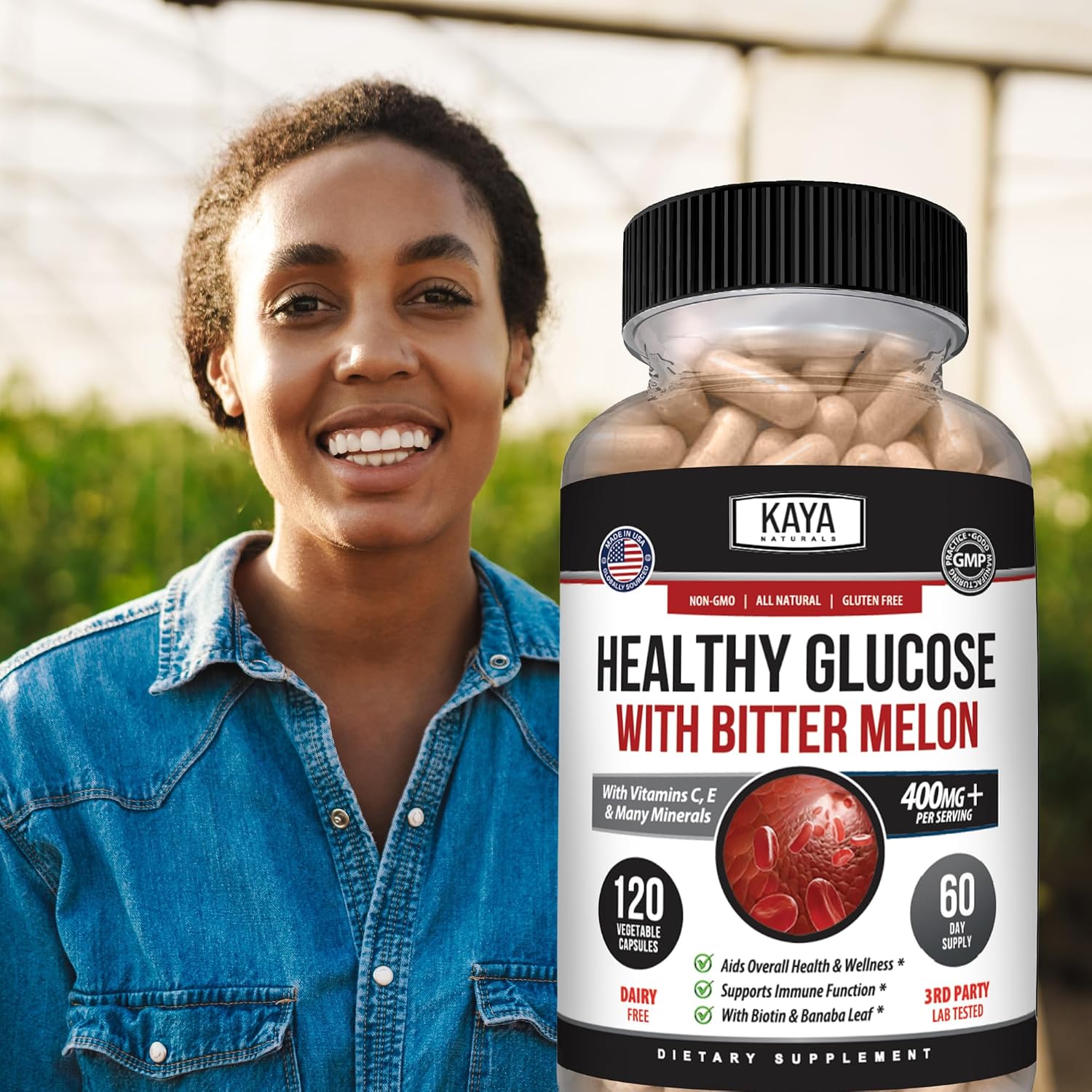 Kaya Naturals Healthy Gluco con Bittermelon – 120 Comprimidos