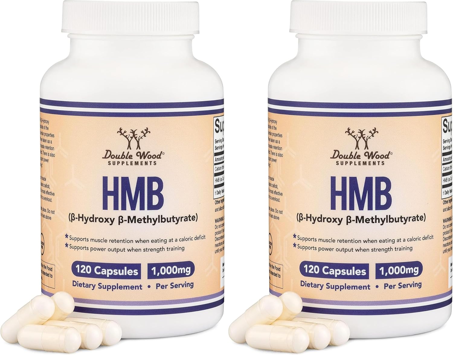 Double Wood Supplements HMB 1000 mg por ración - 120 cápsulas
