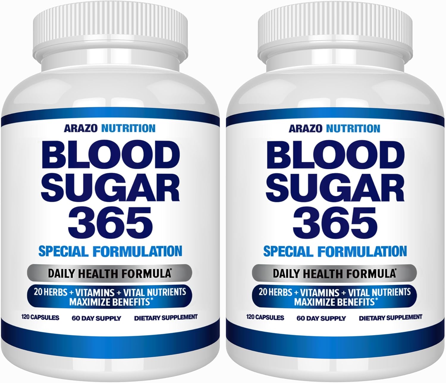 Arazo Nutrition Blood Sugar 365 – Energy Metabolism Support – 120 Vegan Capsules (60-Day Supply)