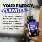 Gains in Bulk Elevated Nootropic Herbal Energy Suplemento Energético y de Enfoque, 60 Cápsulas