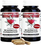 Kroeger Herb Combinación de Ajenjo Cápsulas Vegetarianas - Paquete de 2 (200 cápsulas)