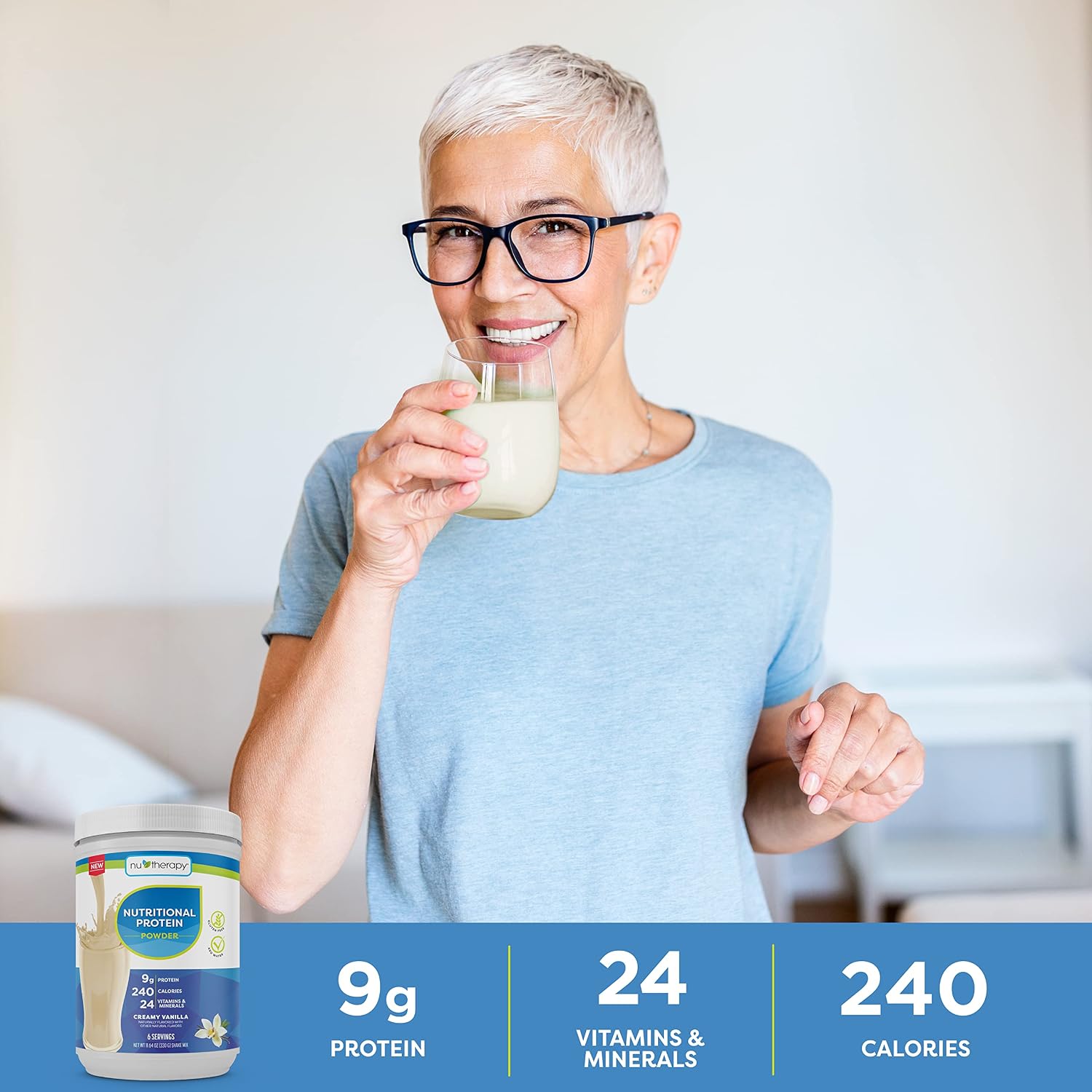 NuTherapy Proteína Nutricional en Polvo para Adultos - Vitaminas y Minerales - 6 Porciones (Pack de 2)