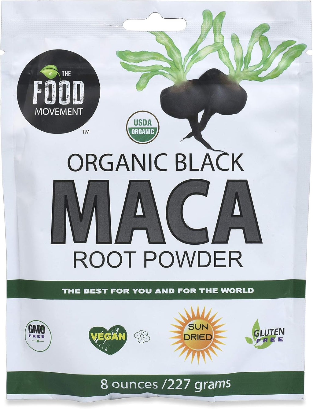 Maca Negra Orgánica en Polvo 227g - Suplemento de Raíz de Maca Negra