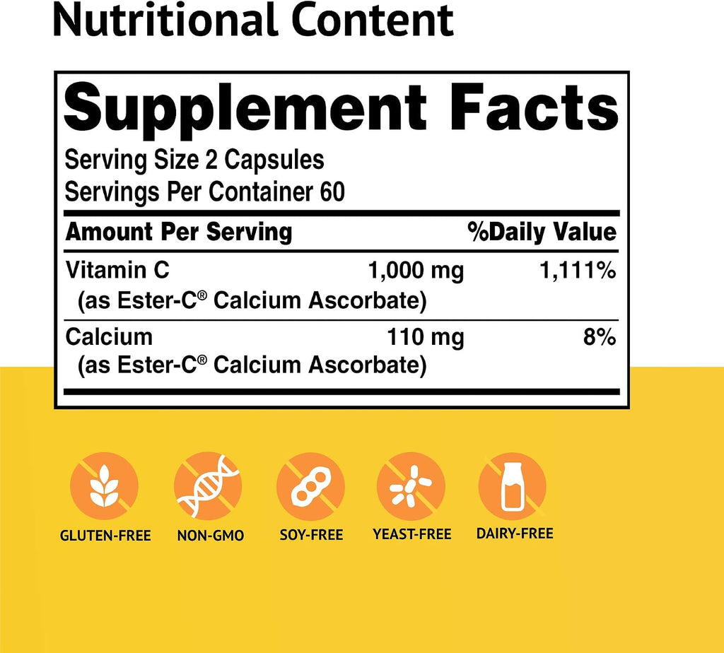 Ester-C 500 mg - 120 Cápsulas - American Health