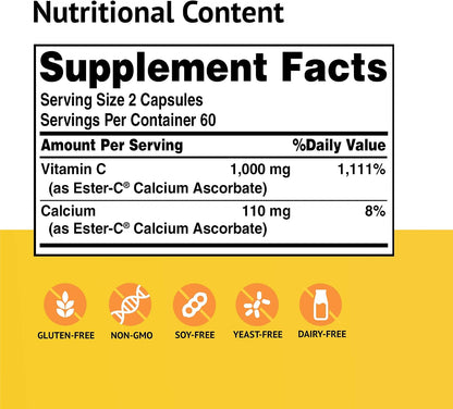 Ester-C 500 mg - 120 Cápsulas - American Health – Image 2