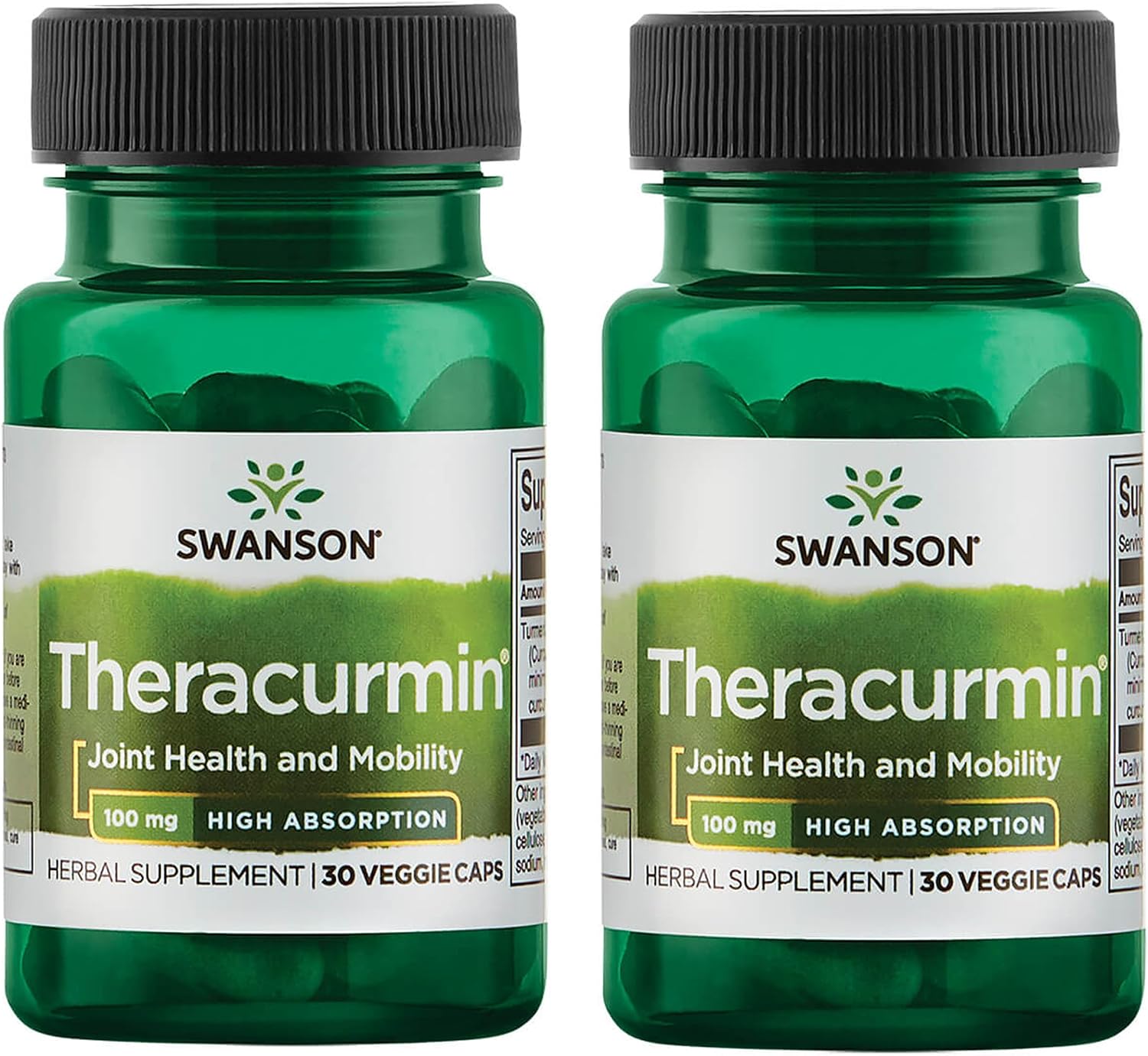 Swanson Theracurmin – Suplemento de Cúrcuma para la Salud Articular (30 Cápsulas, 100 mg) – Pack de 4
