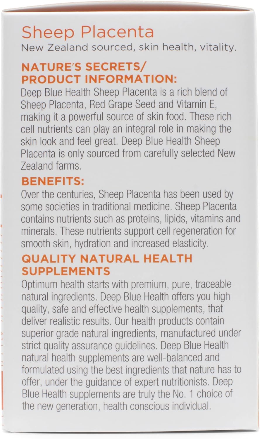 New Zealand Sheep Placenta with Grape Seed Extract and Vitamin E - 13500mg x 60 Softgels