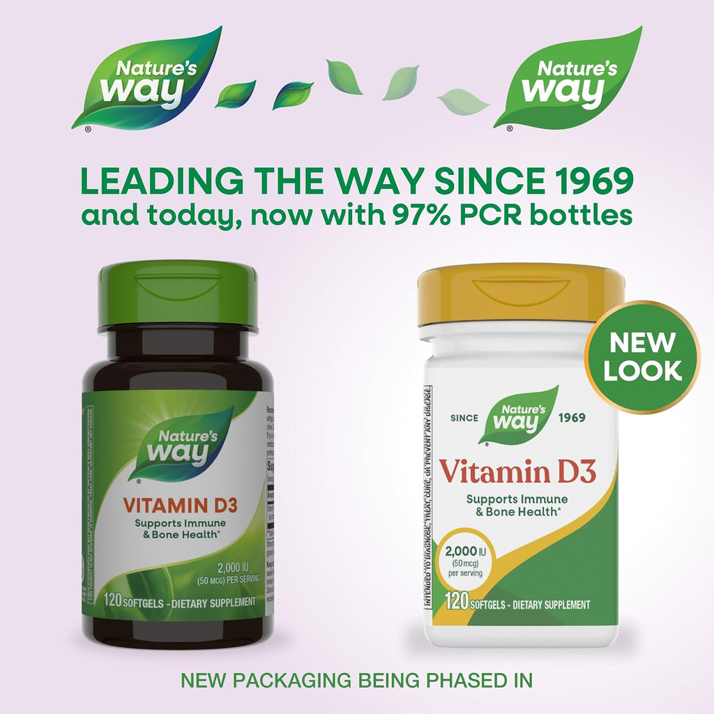 Nature's Way Vitamin D3, 2000 IU (50 mcg), 120 Softgels