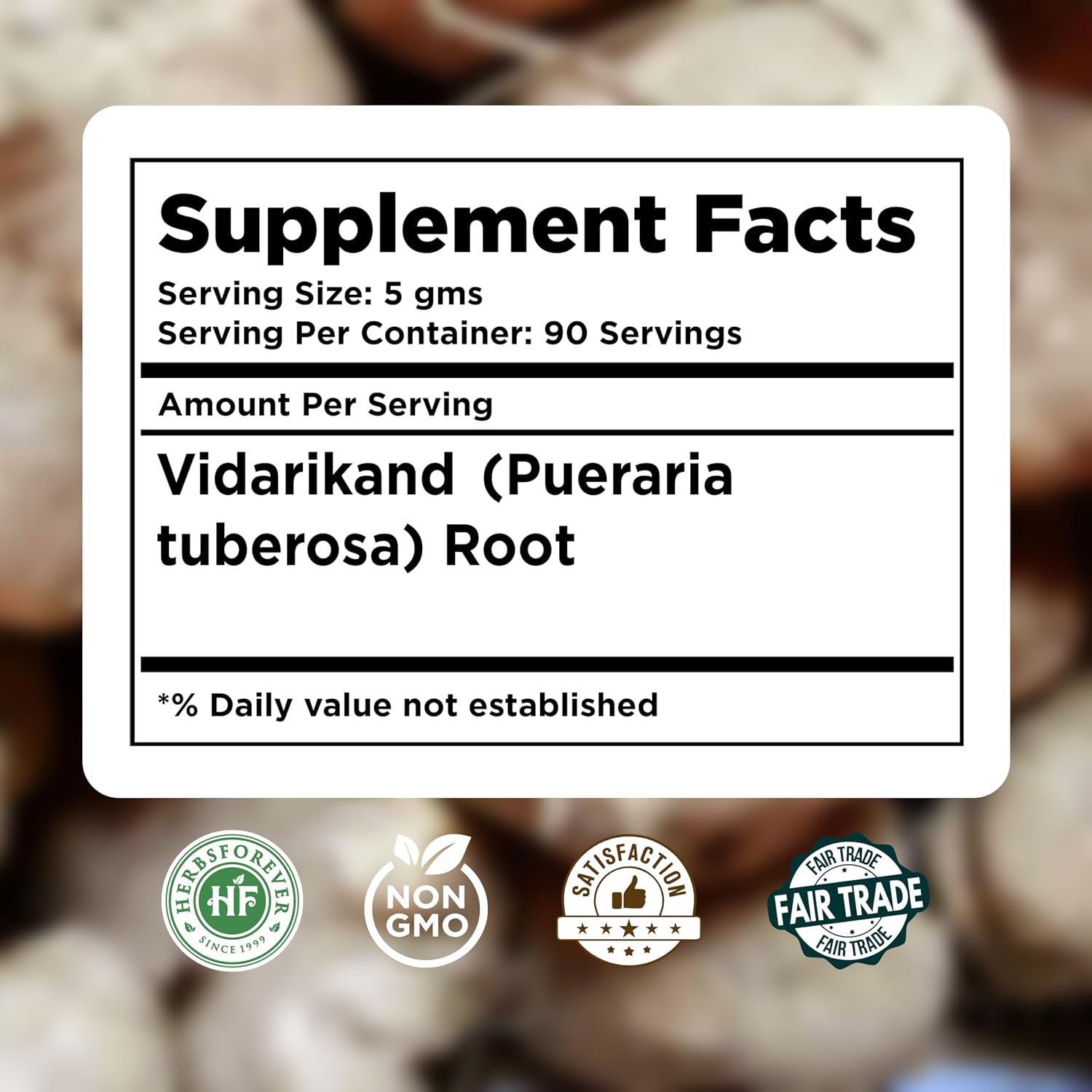 Vidarikanda en Polvo - Pueraria Tuberosa - 454 g - Herbsforever