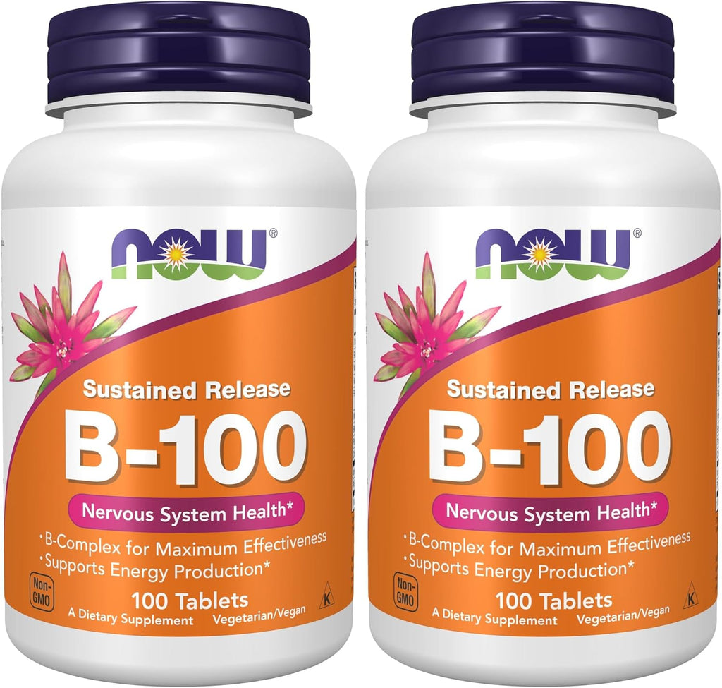 NOW Foods Vitamin B-100, Liberación Sostenida, 100 Comprimidos