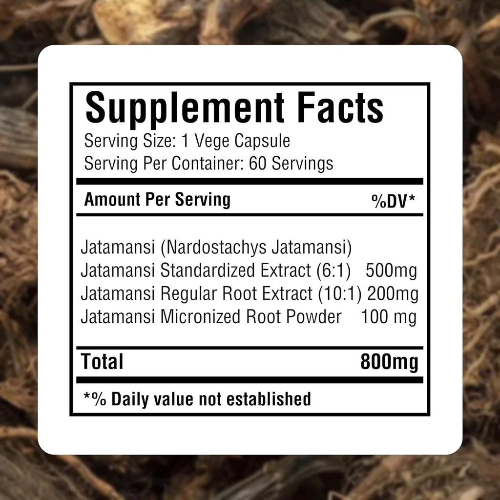 Herbsforever Cápsulas de Jatamansi | Nardostachys Jatamansi | 60 Cápsulas Veganas, 800 mg