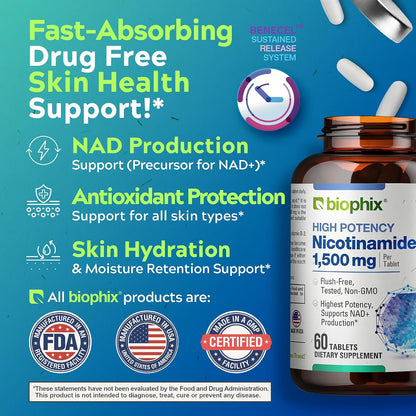 biophix B-3 Nicotinamida 1500 mg 60 – Reducción del cansancio: Ayuda a reducir el cansancio y la fatiga, – Image 5