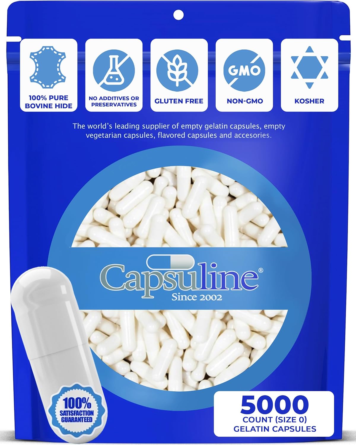 Cápsulas de gelatina vacías rojas tamaño 0 - 500 uds. - Capsuline