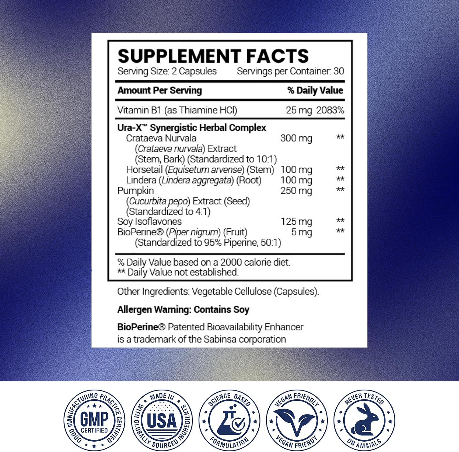Research Verified Bladder Control - Pérdidas y Urgencia - Semilla de Calabaza, Isoflavonas de Soja, Tiamina - 60 Cápsulas Veganas - Pack de 6