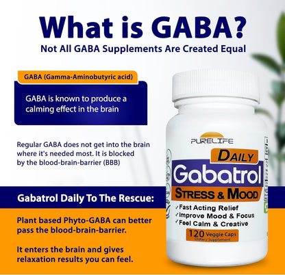Gabatrol Daily – Suplemento de GABA de origen vegetal – 120 cápsulas vegetales – Image 3