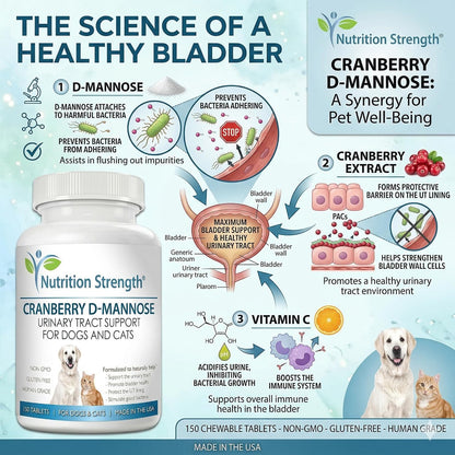 Nutrition Strength Cranberry D-Mannose para – Extracto de arándano (100 mg por comprimido): Fuente de – Image 2