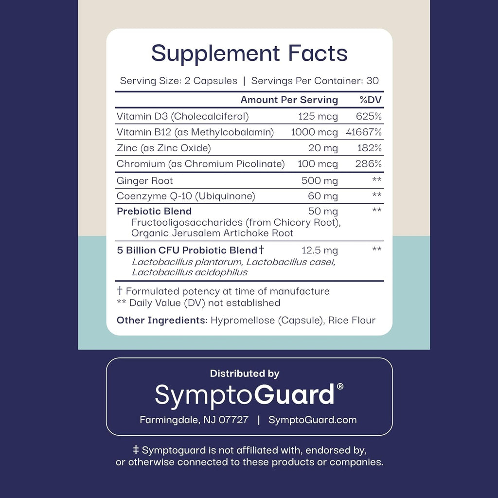 SymptoGuard Apoyo Digestivo GLP-1 - 60 Cápsulas (30 Días)