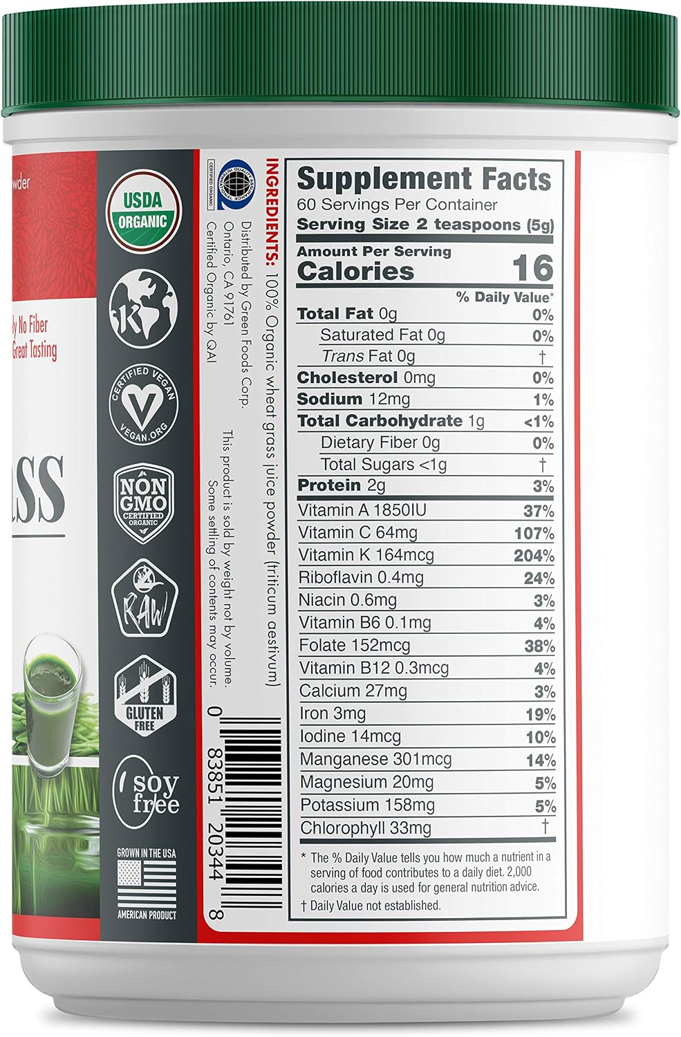 Green Foods Wheat Grass Shots, 5.3 oz – Orgánico, Vegano, Sin Gluten