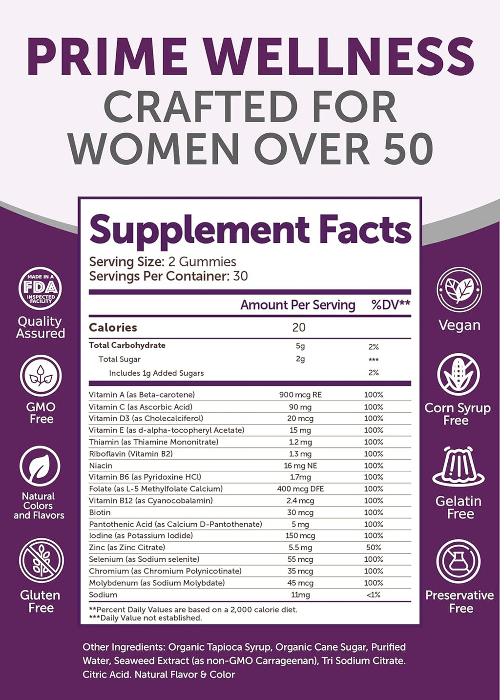 Lunakai Multivitamínico en Gominolas para Mujeres 50+ - 60 Gominolas