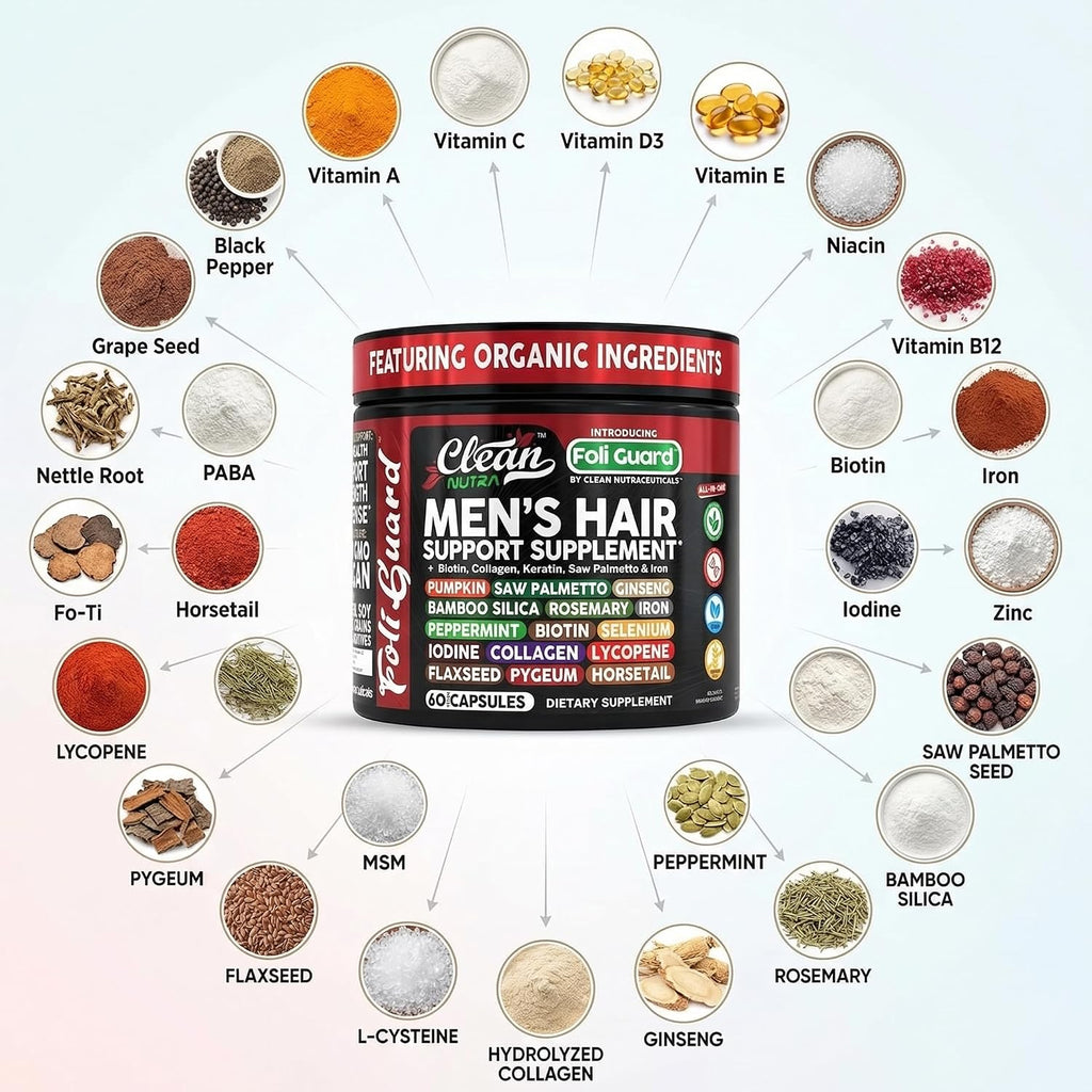 Suplemento Capilar para Hombres con Biotina, Colágeno y Saw Palmetto