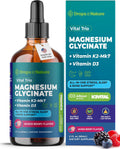 Magnesio Glicinato con Vitamina D3 y K2 – Suplemento Líquido Vegano