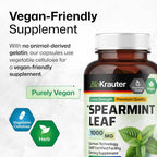 BIO KRAUTER® Cápsulas de Menta Verde - 1000 mg - Vegano - 100 Cápsulas (50 Días)