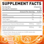 Vitamin B1 Gummies 500mg con Citrato de Calcio - 60 gomitas