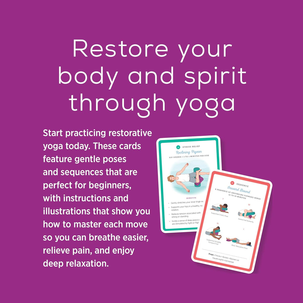Cartas de Yoga Restaurativo para Principiantes: Posturas Suaves para la Relajación y la Sanación