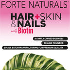 FORTE NATURALS Gominolas de Biotina 5000mcg para Cabello, Piel y Uñas - 60 unidades