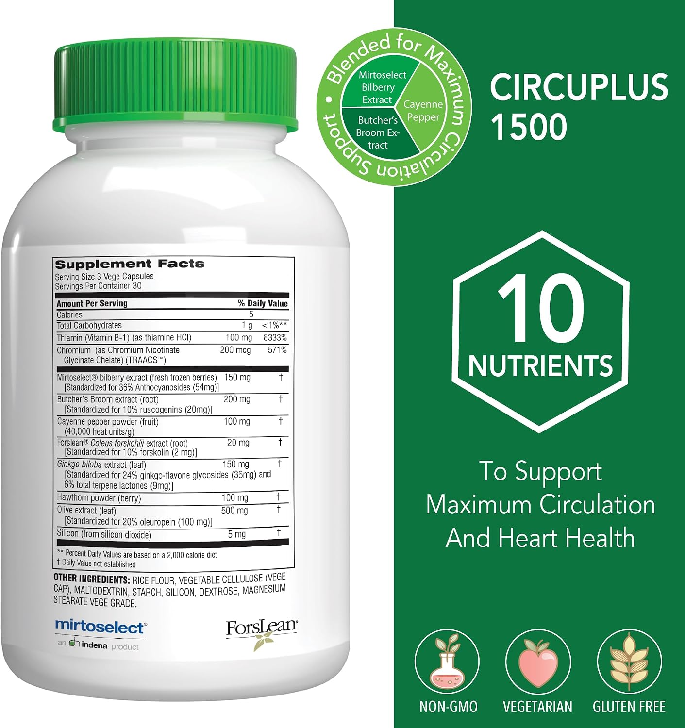 Botanic Choice CircuPlus 1500 - Suplemento para la circulación y salud cardiovascular (90 cápsulas)