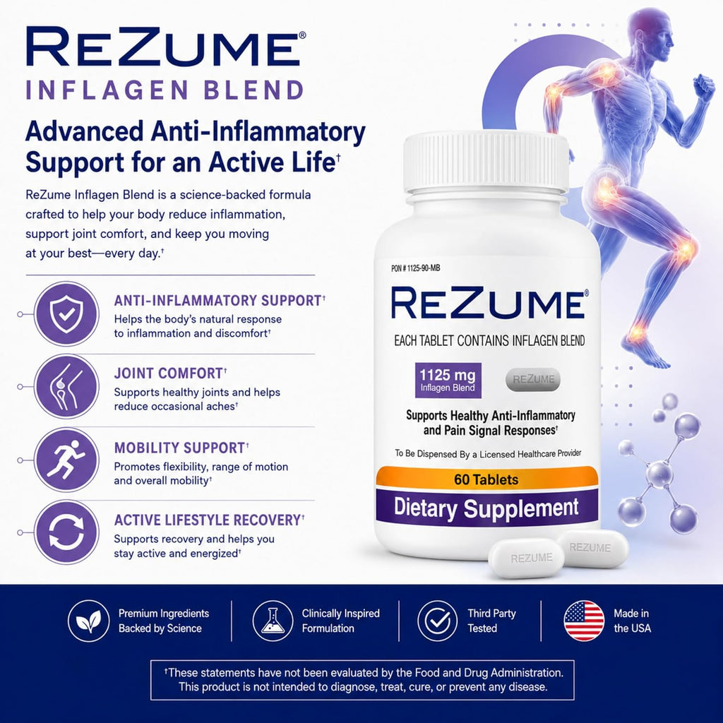 CryoDerm REZUME Tablets Full Spectrum Inflagan Blend Formula (60 Comprimidos)