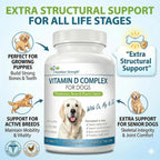 Nutrition Strength Vitamina D para Perros con Calcio, Magnesio y Zinc - 120 Comprimidos Masticables
