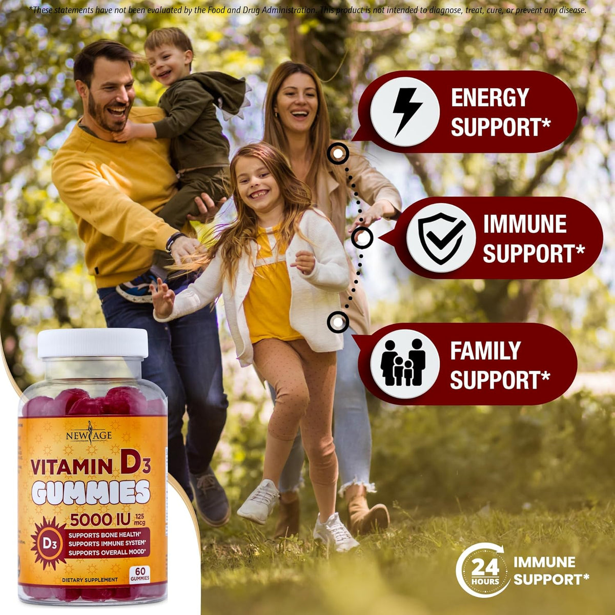 NEW AGE Vitamin D3 5000 IU Gummies - 120 Gominolas (Pack de 2) – Image 3