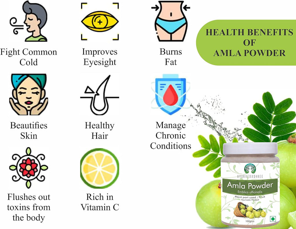 Polvo de Fruta de Amla (Amalaki) 100 g - AYURVEDASHREE