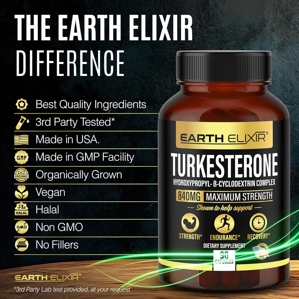 Turkesterone 840 mg – Apoyo Natural de Testosterona con Extracto Puro de Ajuga Turkestanica