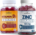 NEW AGE Immune Defense Combo – 2 unidades – Gomitas de Vitamina D3 5000 UI y Gomitas de Zinc de Alta Potencia, 120 unidades