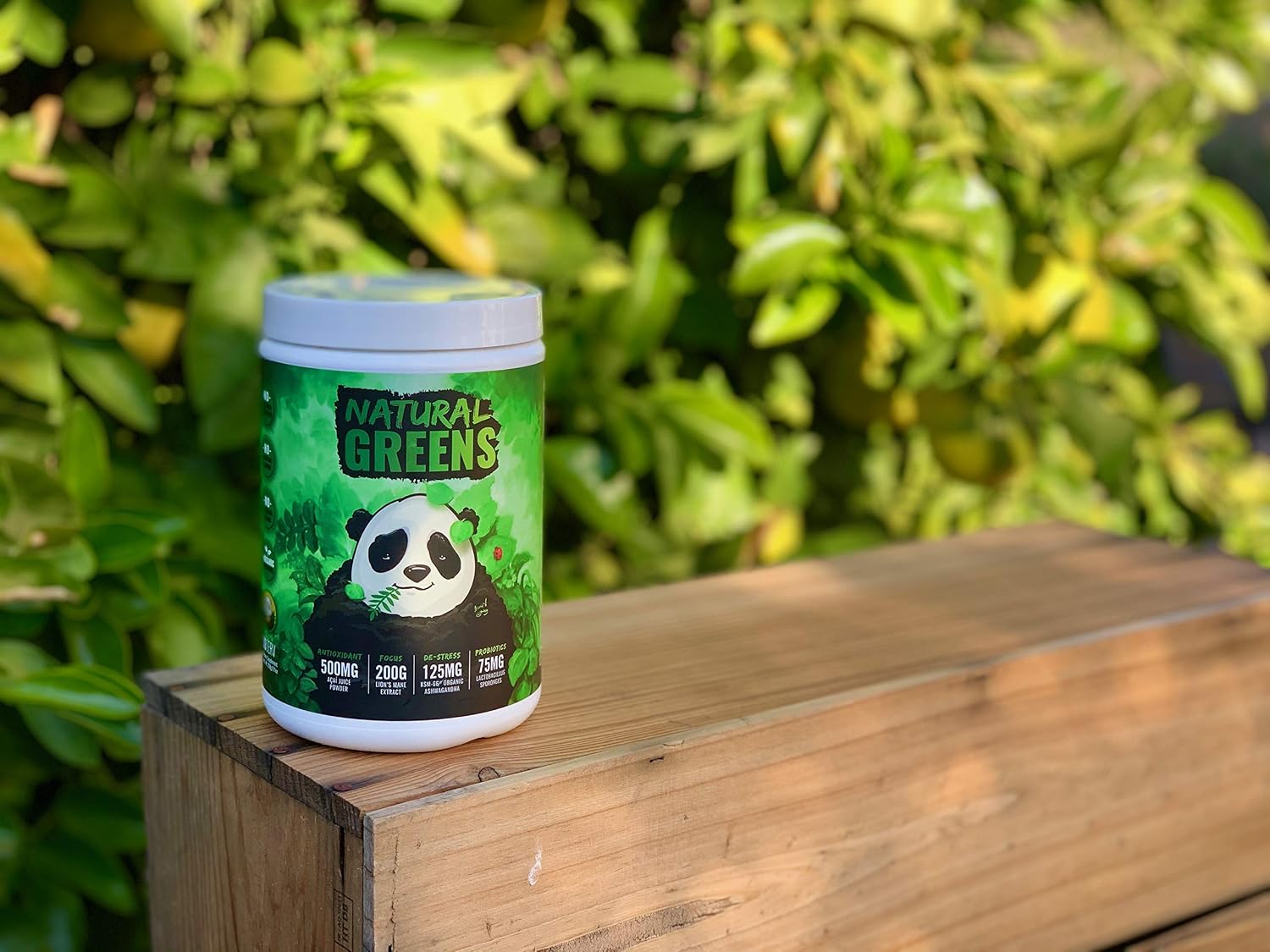 Panda Superfood Greens, Reds, Golds, Probiotics, Ashwagandha y Lion's Mane - Polvo de Superalimentos Naturales (Piña, 390 g)