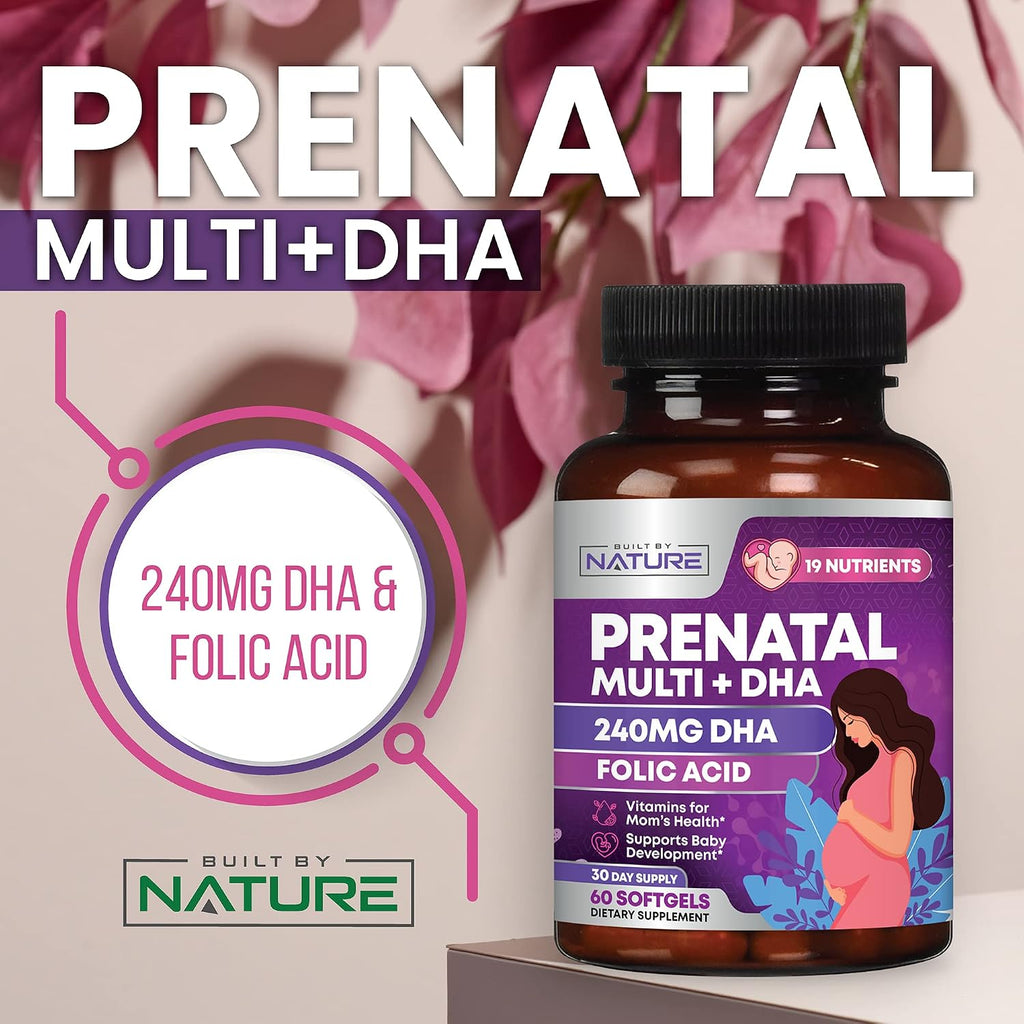 Vitaminas Prenatales de Built by Nature | 60 Cápsulas Blandas