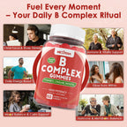 Complejo B Metilado en Gominolas 2 Pack - Vitamina B12 y Folato con B1, B2, B3, B5, Biotina, Vitamina C, Zinc, Colina e Inositol