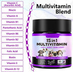 IKZEE Multivitamínico Masticable para Perros 15 en 1 – Suplemento Diario con Glucosamina y Probióticos, Sabor a Pato, 150 Comprimidos