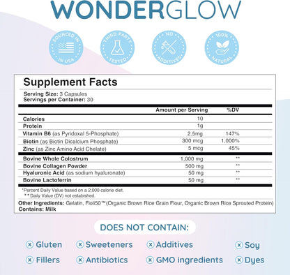 WonderCow Biotina para Cabello, Piel y Uñas – Colágeno hidrolizado: Péptidos de colágeno que apoyan la estructura – Image 2