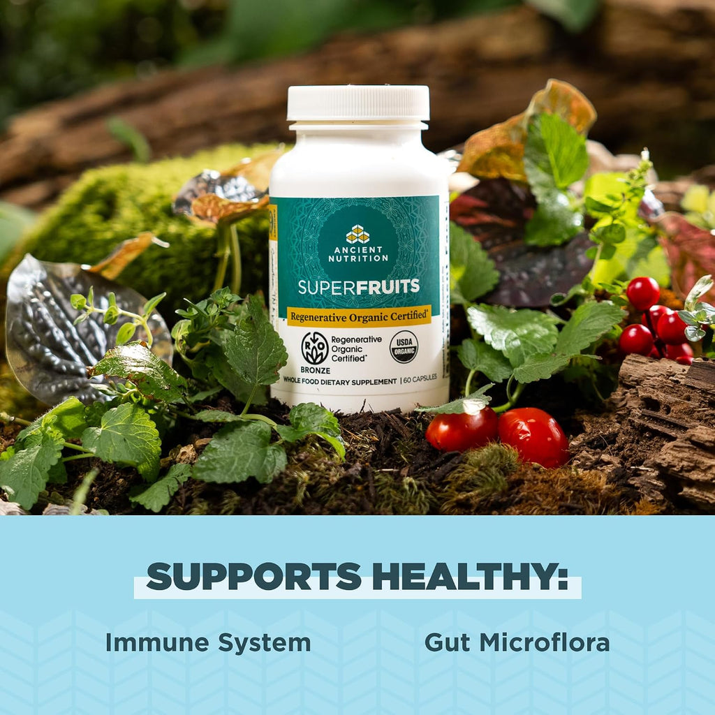 Ancient Nutrition SuperFruits Cápsulas - Regenerative Organic Certified - 60 Cápsulas