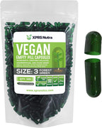 XPRS Nutra Cápsulas Vacías Tamaño 3 - 500 uds - Cápsulas Veganas Vegetarianas - Llenado DIY - Verde Bosque